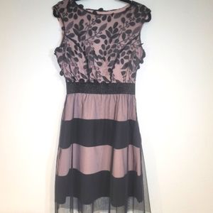 Carla Conti Dress Made in Italy Black Dusty Rose